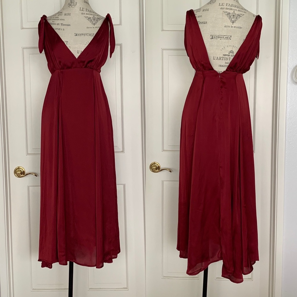 Goldie Satin maxi dress.